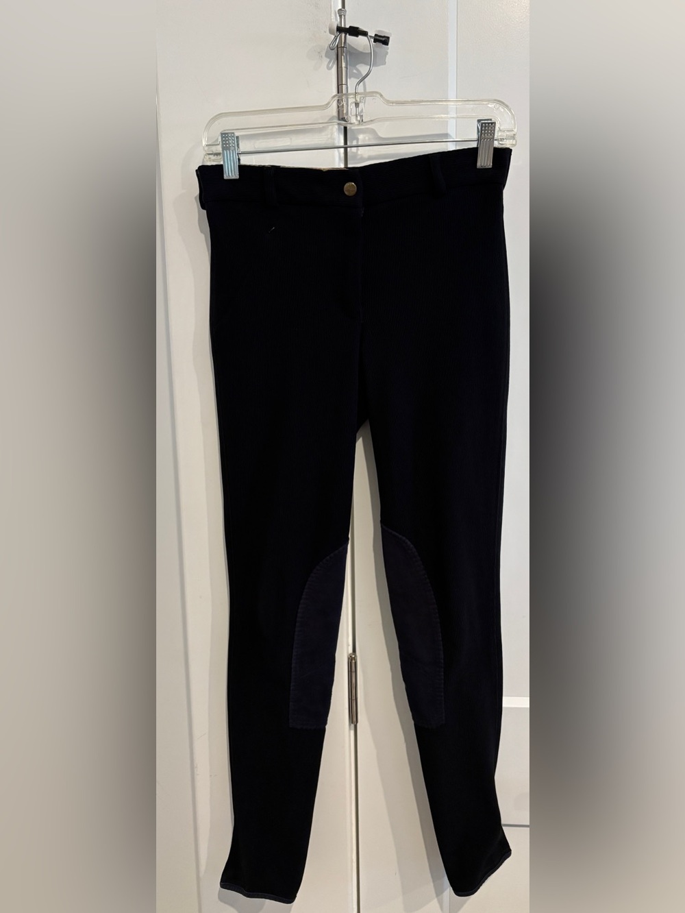 Black Women's Ribbed Knee Patch Riding Breeches. Size 26 Tall